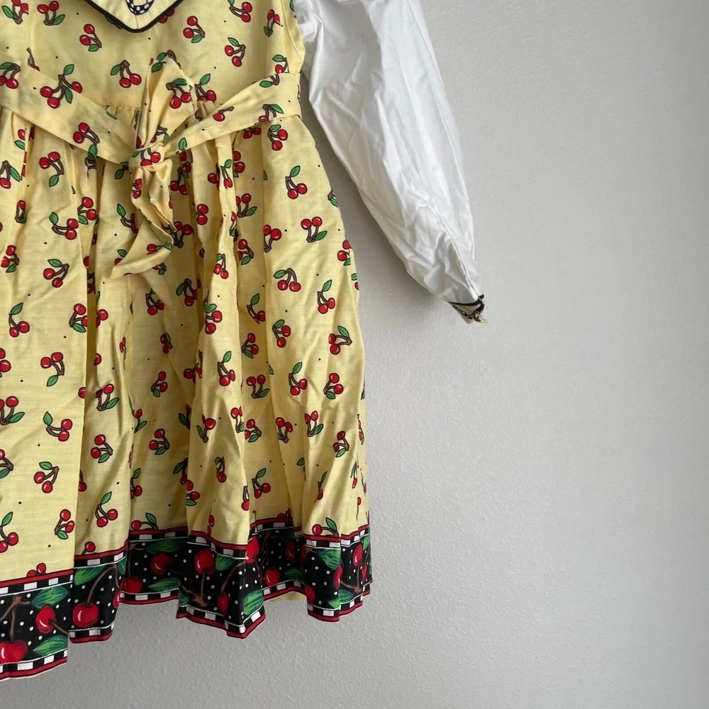 Vintage‎ Daisy Kingdom Yellow Cherry Print Button Front Dress
